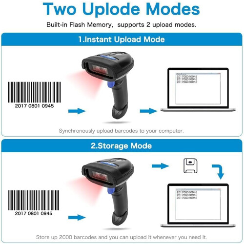 NETUM NT-1228BC Bluetooth CCD Barcode Scanner Handheld USB Wireless Bluetooth Wired 1D Barcodes Imager for Mobile Payment Computer 2