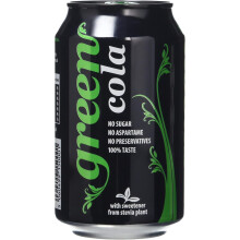 Green Cola Blikjes 24 Pak, Frisdrank Zonder Suiker, 0 Calorieën, Zonder Aspartaam, Natuurlijk