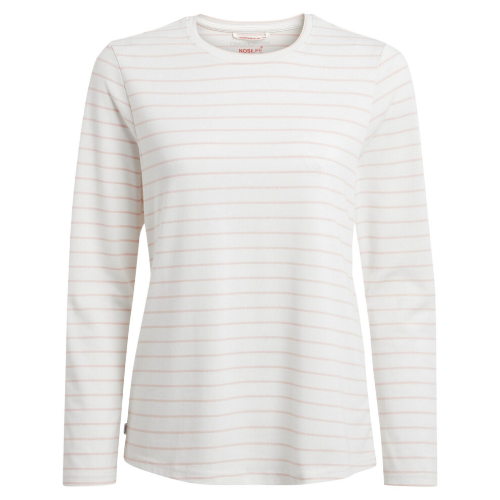 (14 UK, Dusky Carnation) Craghoppers Womens/Ladies Akona Stripe Nosilife Long-Sleeved T-Shirt