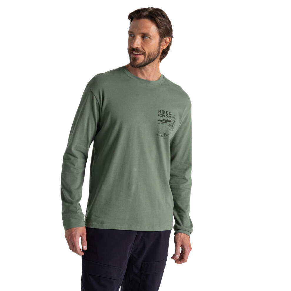 (M, Laurel Green) Craghoppers Mens National Trust Limestone Long-Sleeved T-Shirt