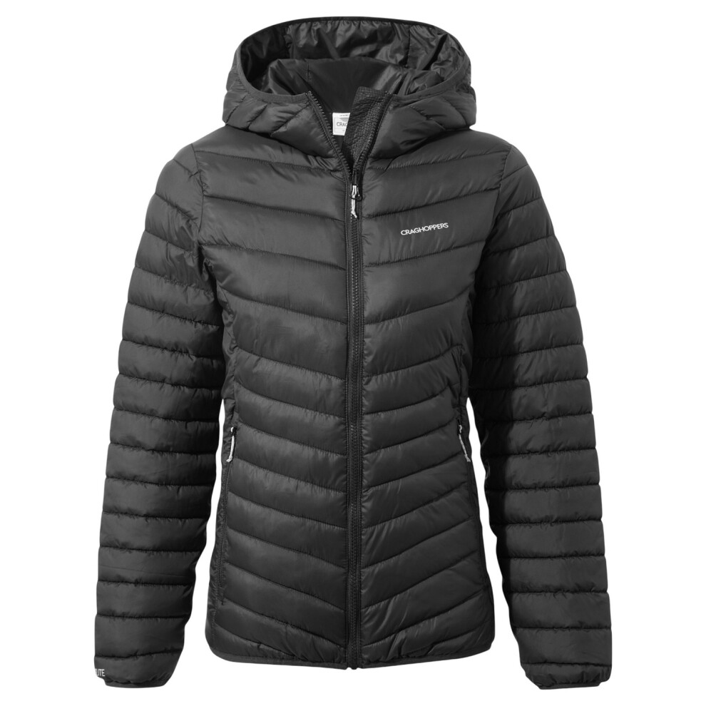 (18 UK, Black) Craghoppers Womens/Ladies Compresslite VIII Hooded Padded Jacket