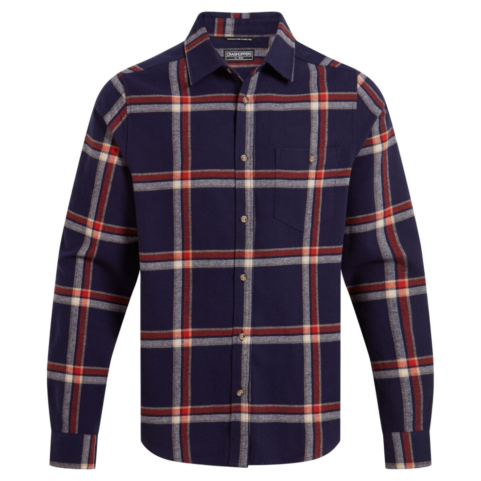 (L, Blue Navy) Craghoppers Mens Gage Long-Sleeved Shirt