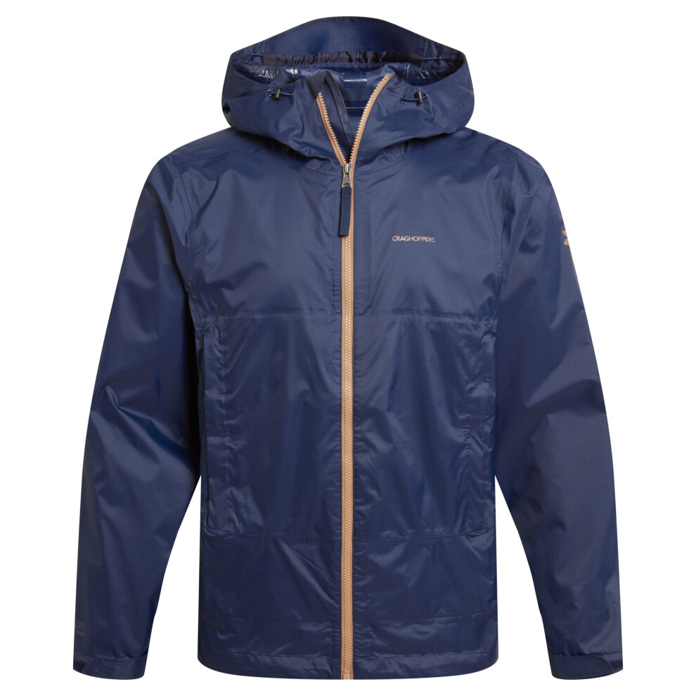 (L, Blue Navy) Craghoppers Mens National Trust Owler Packable Waterproof Jacket