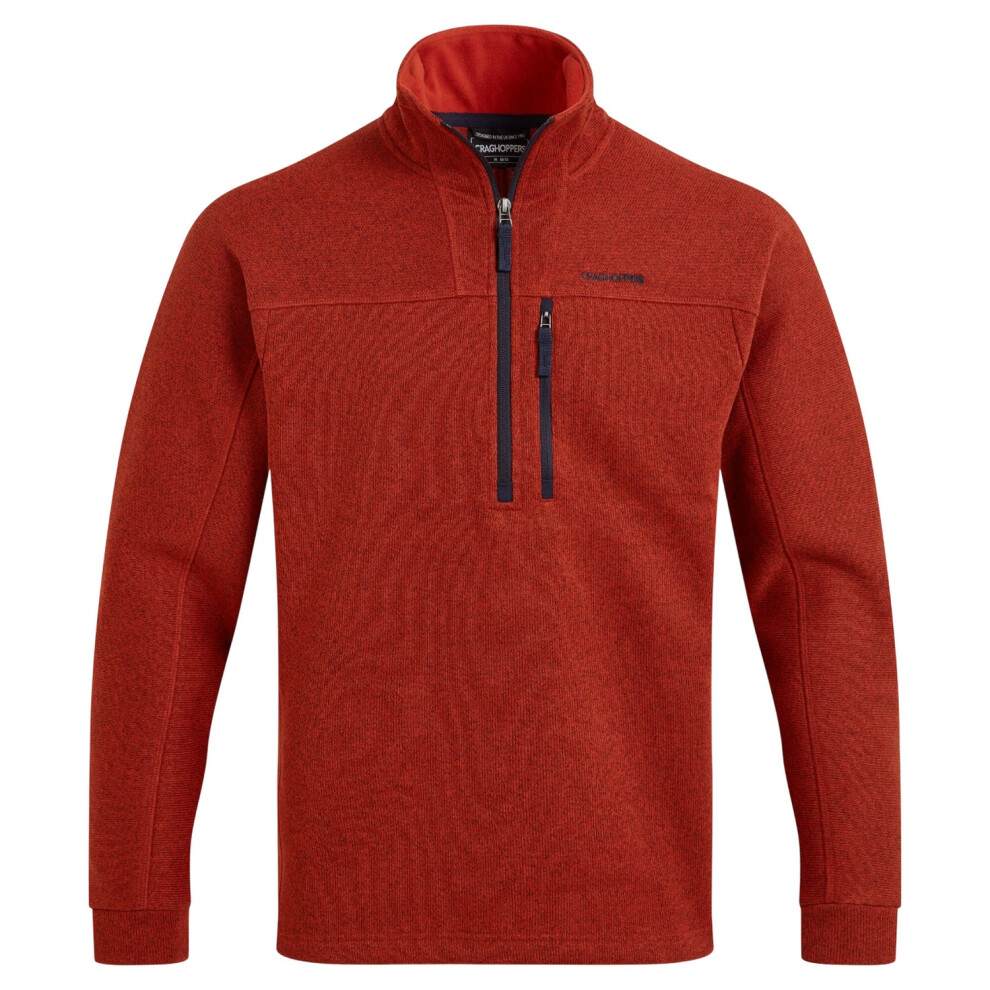 (XXL, Carnelian/Orange) Craghoppers Mens Torney II Marl Half Zip Fleece Top