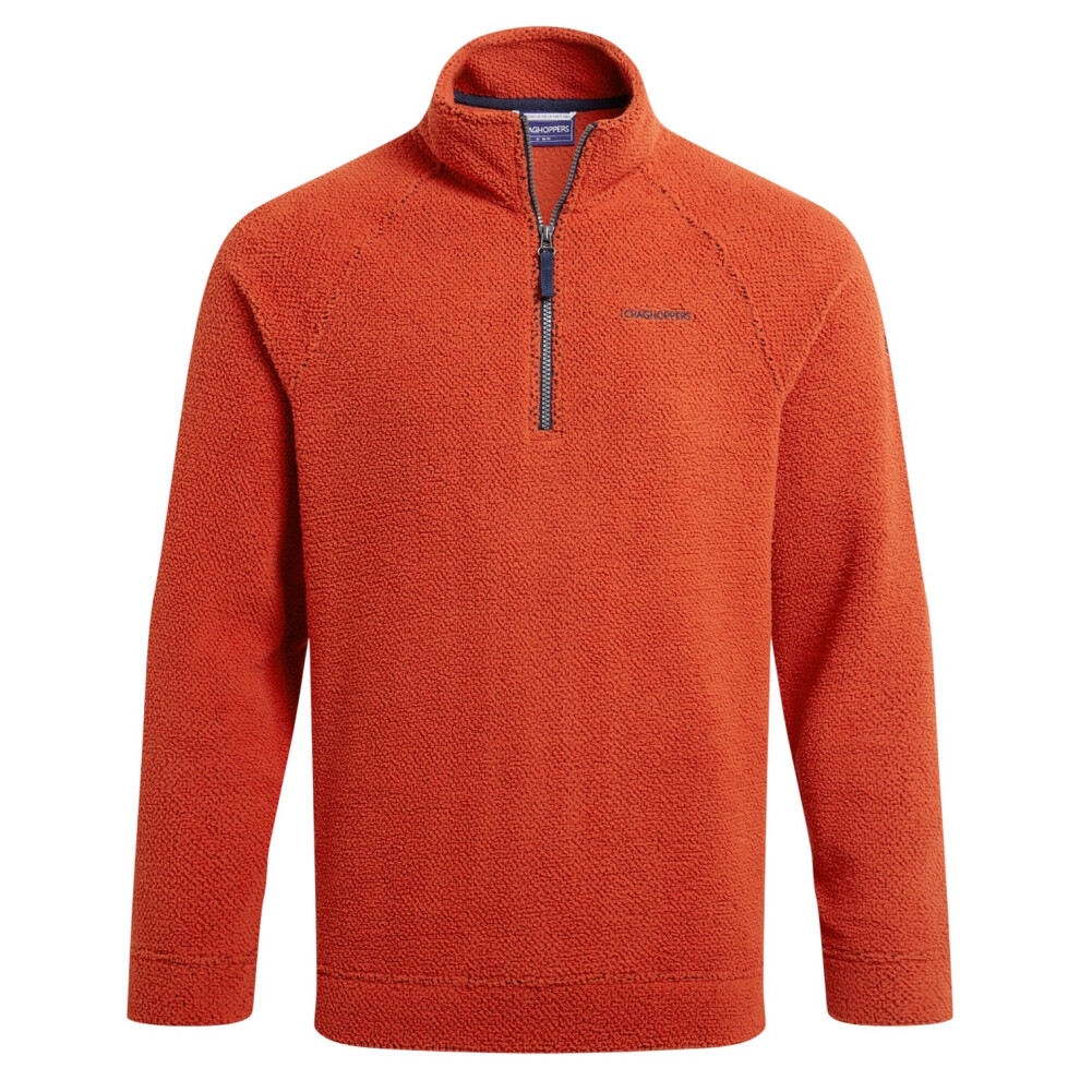 (L, Carnelian/Orange) Craghoppers Mens Karlton Half Zip Fleece Top