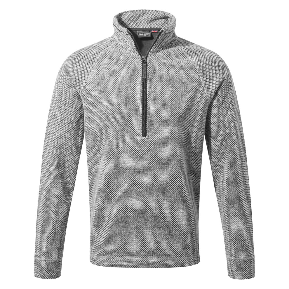 (S, Soft Grey/Black Pepper Marl) Craghoppers Mens Rubeus Half Zip Fleece Top