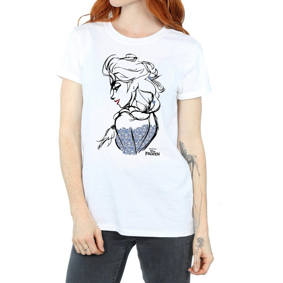 Elsa Sketch Cotton Boyfriend T-Shirt