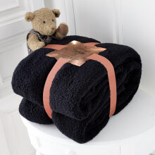 (Double 130x180cm, Black) Teddy Bear Fleece Throw Ultra Soft Warm Cosy Cuddly