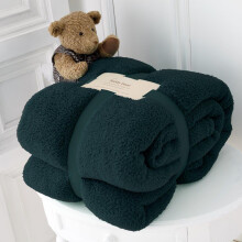 (Double 130x180cm, Green) Teddy Bear Fleece Throw Ultra Soft Warm Cosy Cuddly