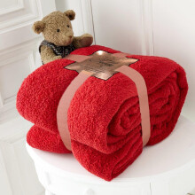 (Double 130x180cm, Red) Teddy Bear Fleece Throw Ultra Soft Warm Cosy Cuddly