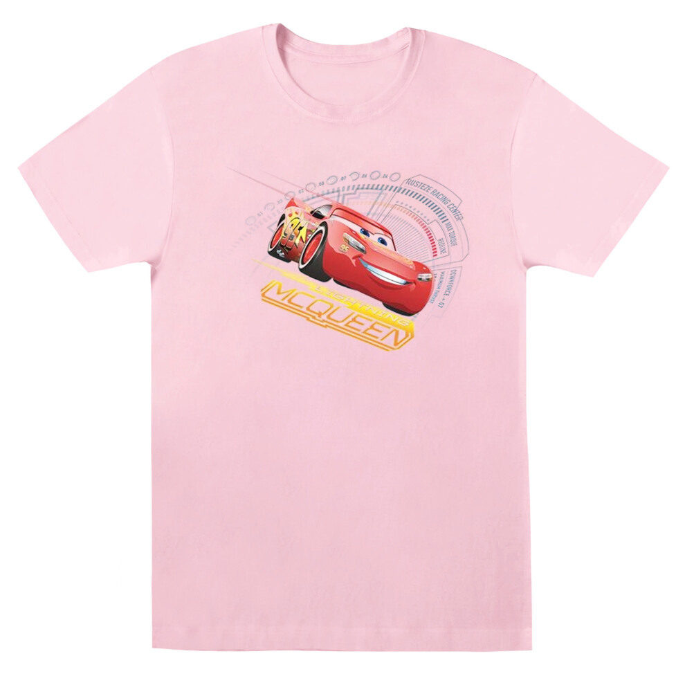 (XL, Baby Pink) Disney Womens/Ladies Cars Lightning McQueen Cotton Boyfriend T-Shirt