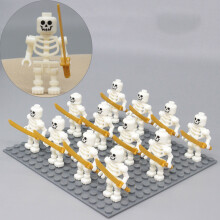 (12pcs-A) 12pcs Skeleton soldiers building blocks humanoid ninja bone humanoid army skeleton corps Minifigures Gift