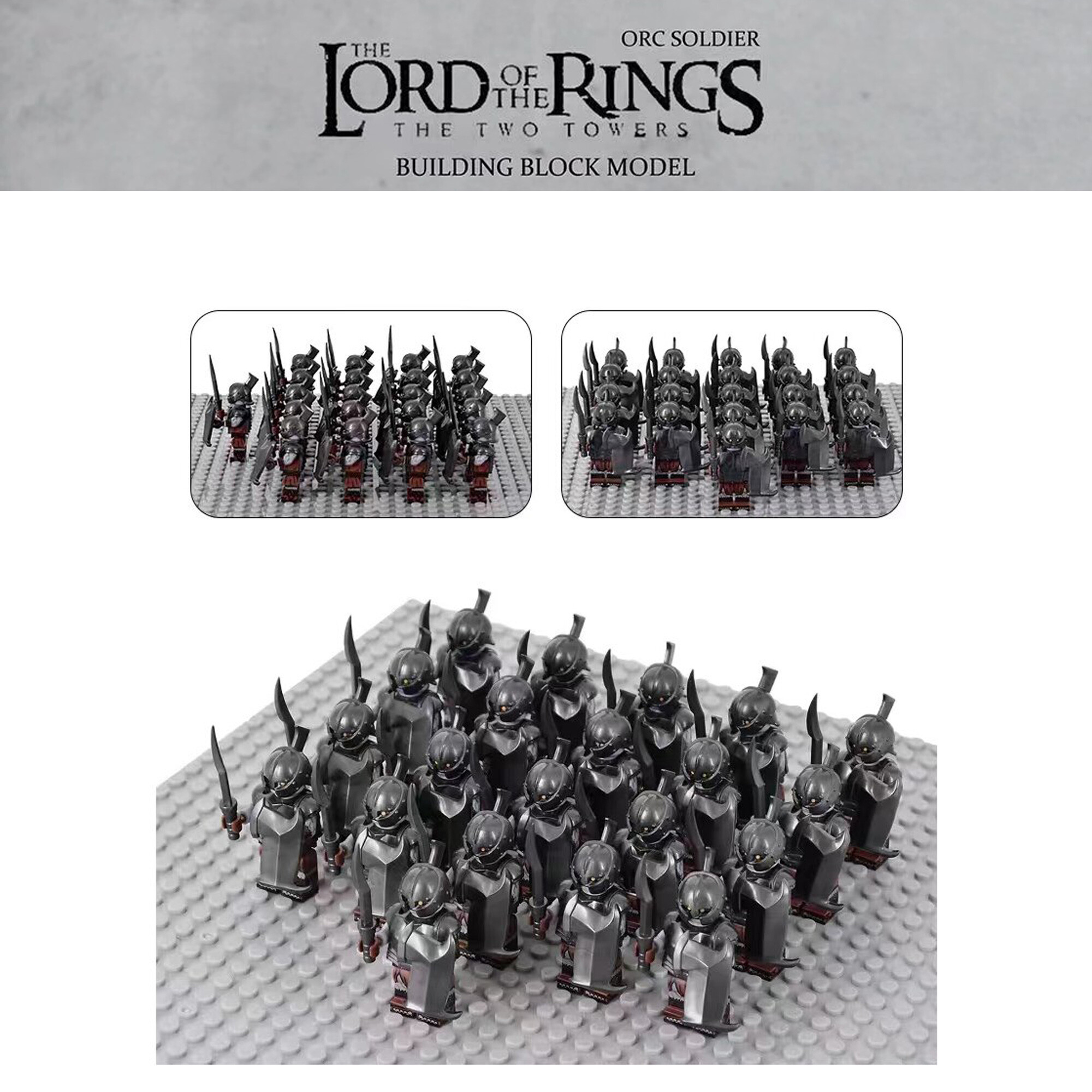 (21PCS Uruk-hai -C) 21PCS Lord Of The Rings Minifigures Fit Lego Kid ...