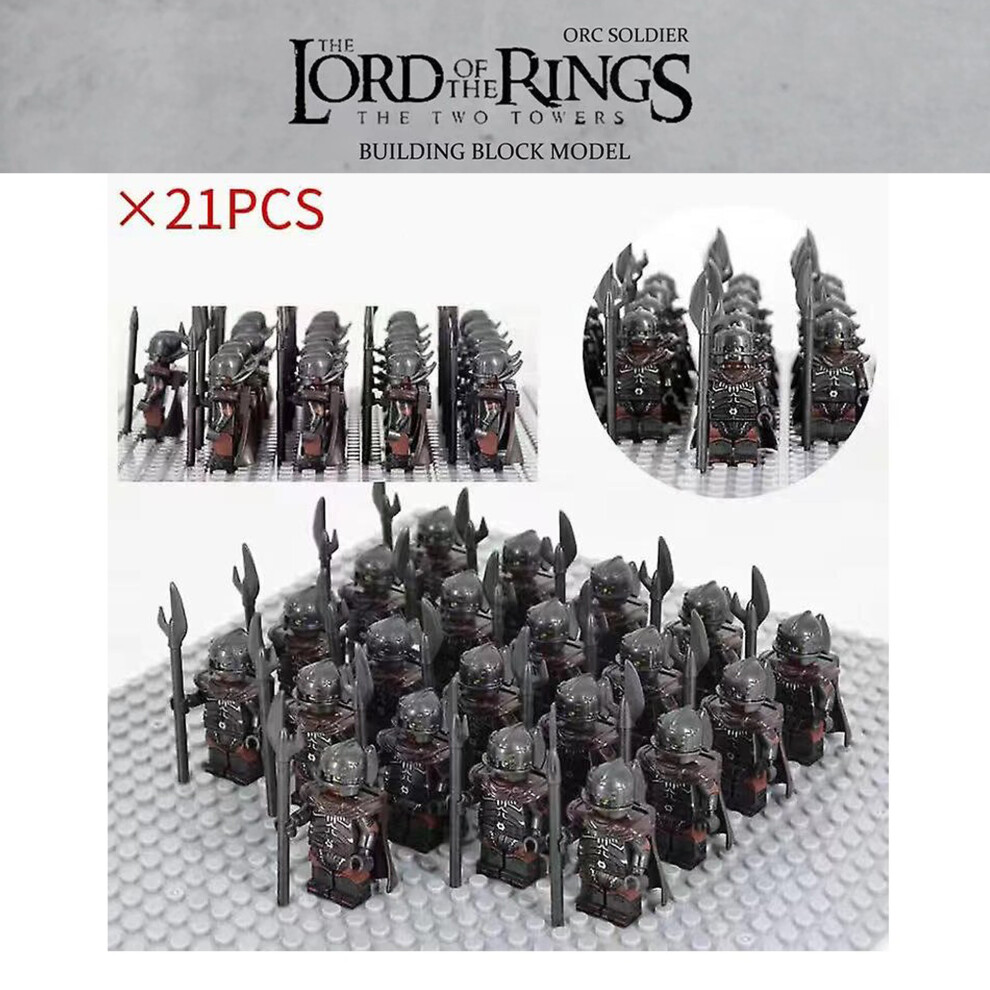 Bonxaif (21Pcs Uruk-Hai -M) 21Pcs Lord Of The Rings Minifigures Fit Lego Kid Toys