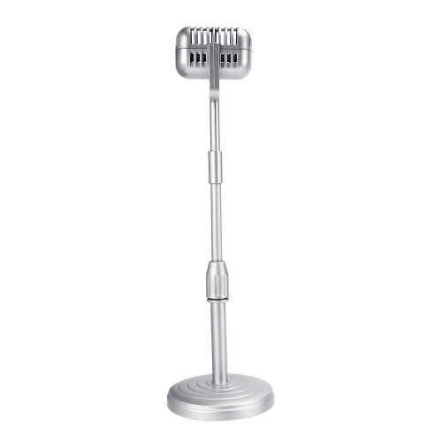 Vintage Desktop Microphone Prop Model With Adjustable Height, Classic Retro Style Microphone Stand 1