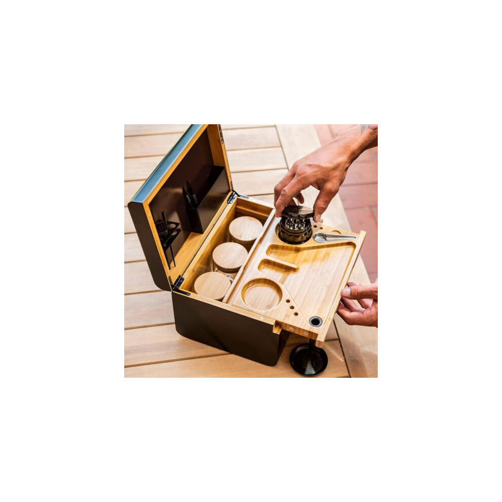 Premium Bamboo Storage Box With Removable Tray Removable Divider Wooden Storage Box With Lock