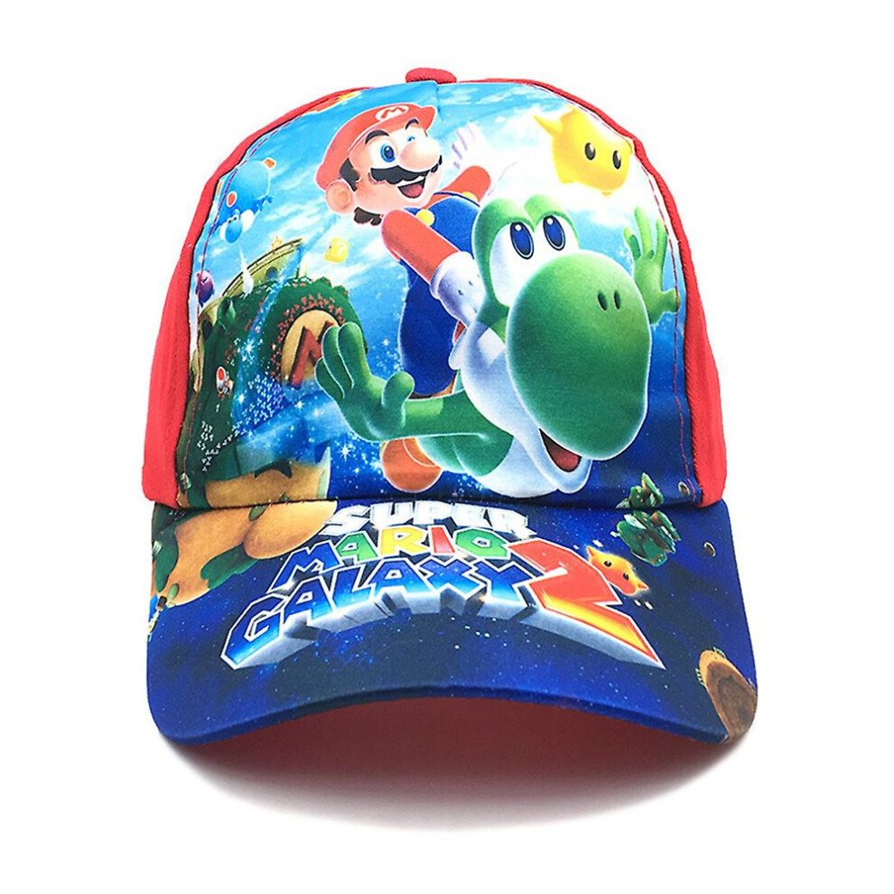 (Red C) Super Mario Printed Kids Boys Girls Baseball Hat Casual Sun Visor Cap