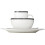 Amazon Amazon Basics Cafe Stripe Dinnerware Set with 16-Pieces - Black 3