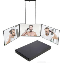 3 Way Mirror With Led Light,360 Mirror,trifold Portable Barber Mirror,heigh