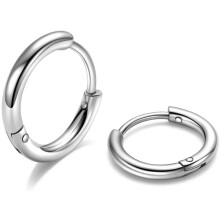 (D05:10mm Silver 18G(2Pcs)) 316L Surgical Steel Hoop Earrings, 6mm-20mm Huggie Hoop Earrings Men Hypoallergenic, Small Sleeper Mens Hoop Earrings Cartilage Earrings for Women