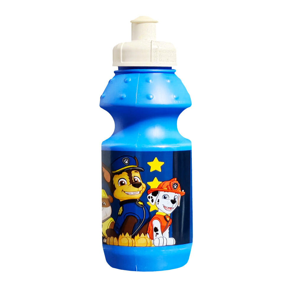 Paw Patrol Chase, Marshall & Rubble Plastic Sports Water Bottle Blue