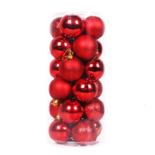 (red) 24pcs 3cm Christmas Decor Baubles Tree Balls Xmas Party Wedding Ornament 2023