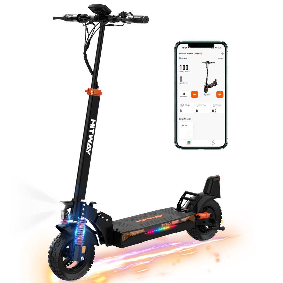HITWAY H9 Pro Electric Scooter 48V27Ah Battery,500W Motor