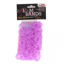 (600 Purple Loom Bands) Loom Bands Kit 600 Bands Pink Purple Black White