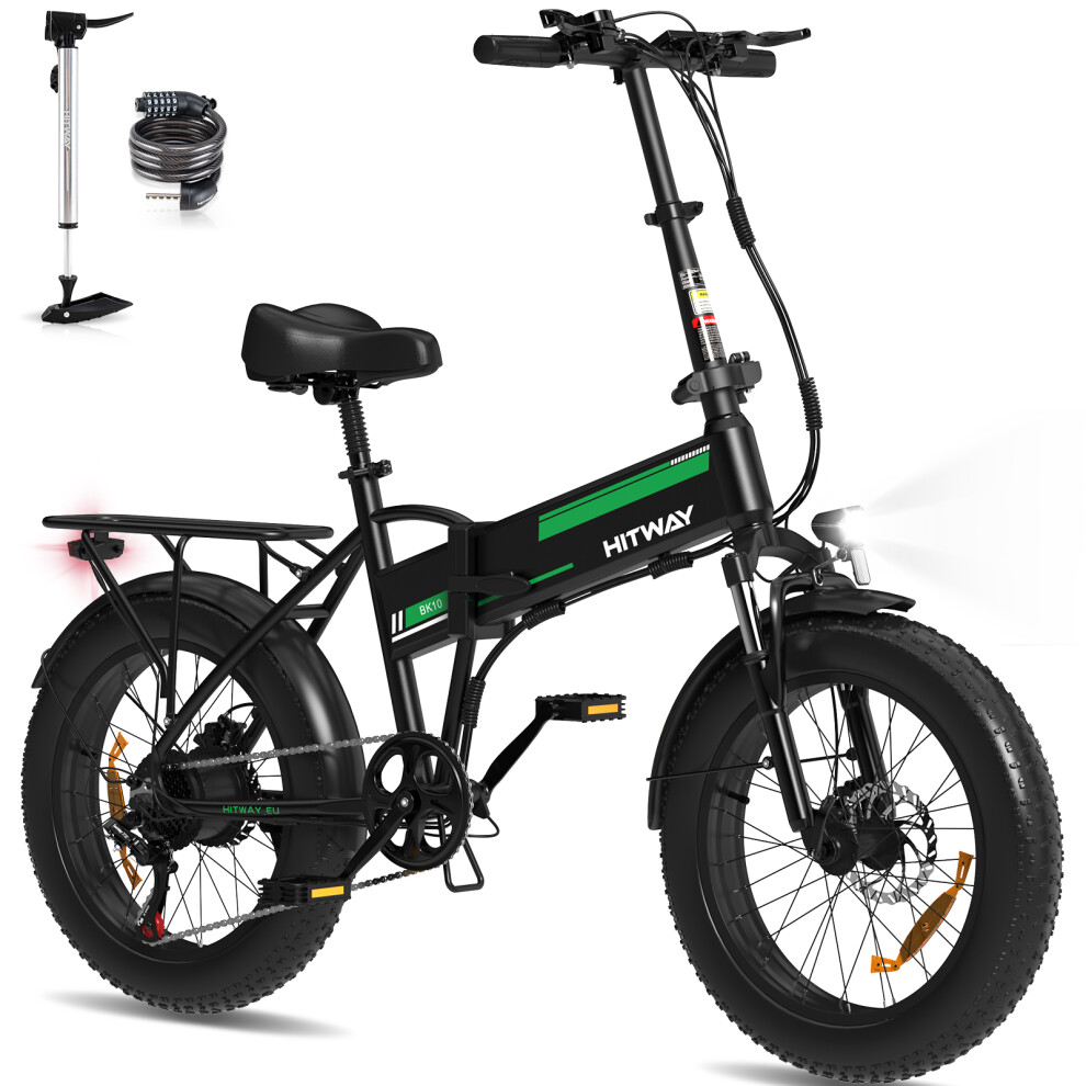 (Green) HITWAY BK10S Folding E-Bike 500W 48V 12Ah 20" Tyre