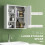 Homcom HOMCOM Modern Wall Mounted Bathroom Cabinet with Adjustable Shelves, White 4