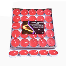 (Red) 50pcs Smokeless Tea Candles Pleasant Fragrance Candle For Picnic Outdoor Supplies