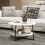 Homcom HOMCOM Round Coffee Table with Storage Shelf and Marble Effect Top, White 7