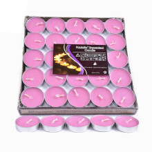 (Pink) 50pcs Smokeless Tea Candles Pleasant Fragrance Candle For Picnic Outdoor Supplies