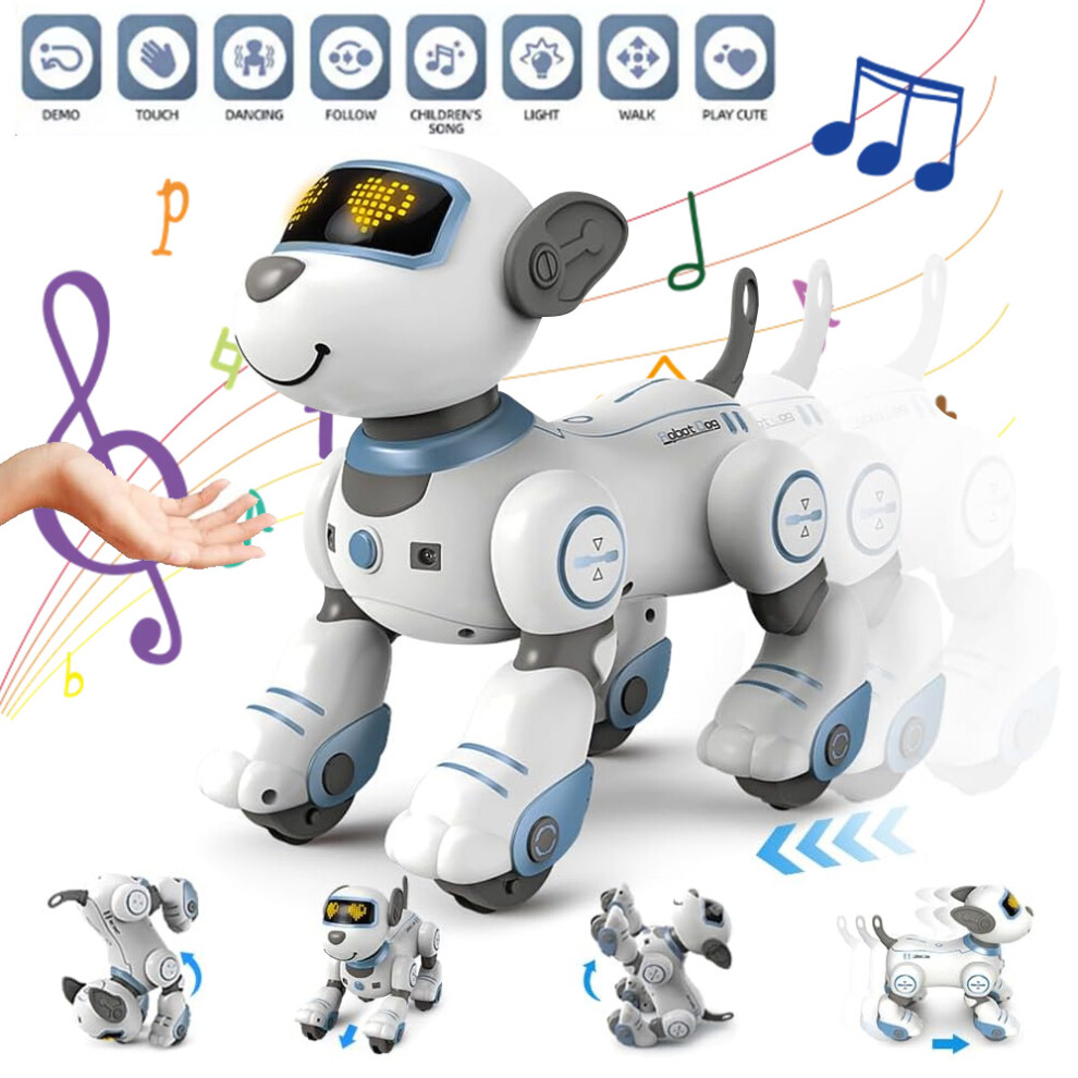 Robot Dog Remote Control Toy Interactive Touch Follow Programmable With Dance Music