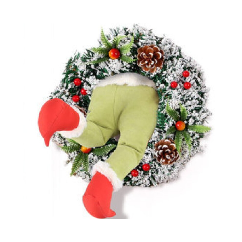 (Style C) Grinch Christmas Funny The Burlap Wreath Door Creative Christmas Decorations