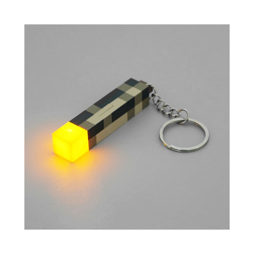 (Keychain) Minecraft Light Up Torch Night Lamp Usb Rechargeable Miner Ore Toy Gaming Gift