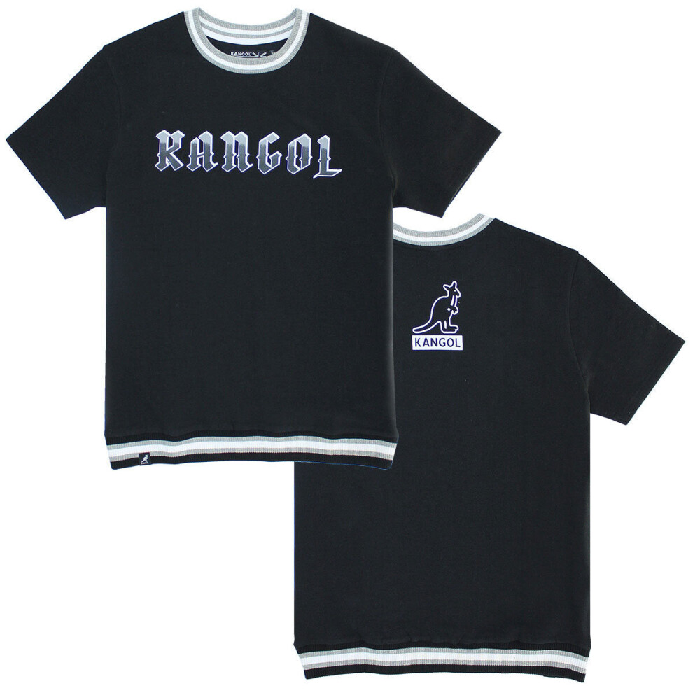 (M) Kangol Game Day Basketball Tee T-Shirt Top - Black