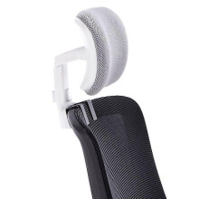 (silver gray and white) Office Chair Headrest Attachment Universal Head Support Cushion Upholstered Adjustable Height Angle