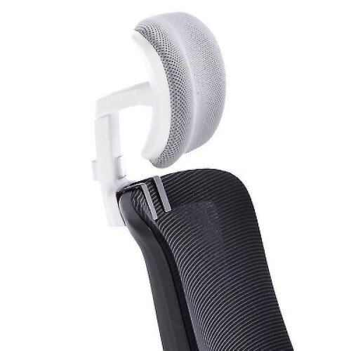 (silver gray and white) Office Chair Headrest Attachment Universal Head Support Cushion Upholstered Adjustable Height Angle