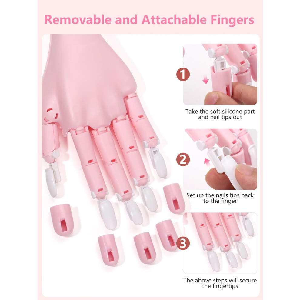 pink--practice-hand-for-acrylic-nails-300-pcs-nail-tips-flexible-training-hand-professional-nail-art-hand-tools-adjustable-false-finger-nails