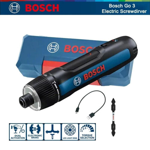 Bosch Bosch Go 3 Electric Screwdriver Professional Cordless Screwdriver 7+1 Gear Torque Rechargeable Cordless Drill Go 2 Upgrade