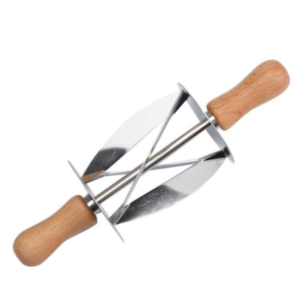 Stainless Steel Croissant Dough Rolling Cutter Baking Wheel Pastry Bread Tool