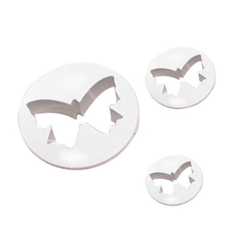 3Pcs Butterfly Sugarcraft Decor Cookie Plunger Moulds Fondant Cake Cutters