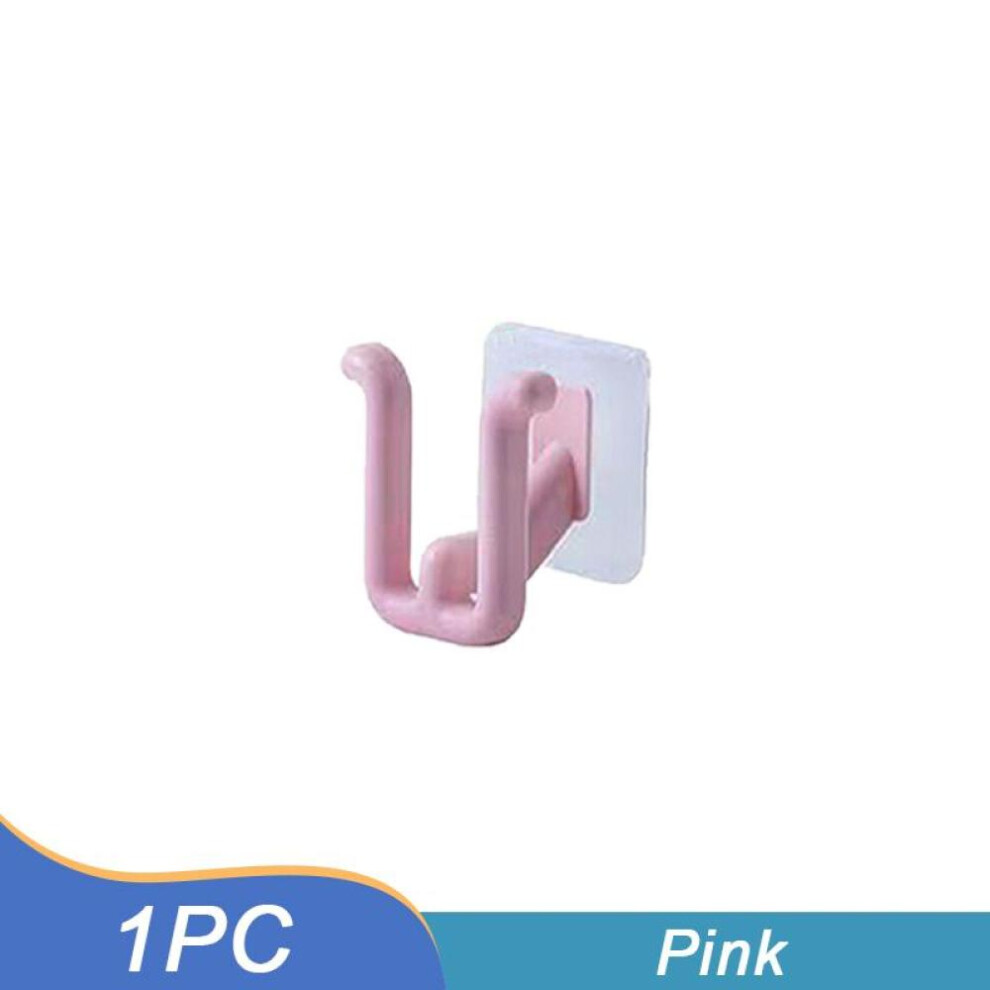 (Pink) Slipper Rack Self-adhesive Bathroom Slipper Hook Rack Wall Mounted Bedroom Storage Hook Shoe Drying Rack