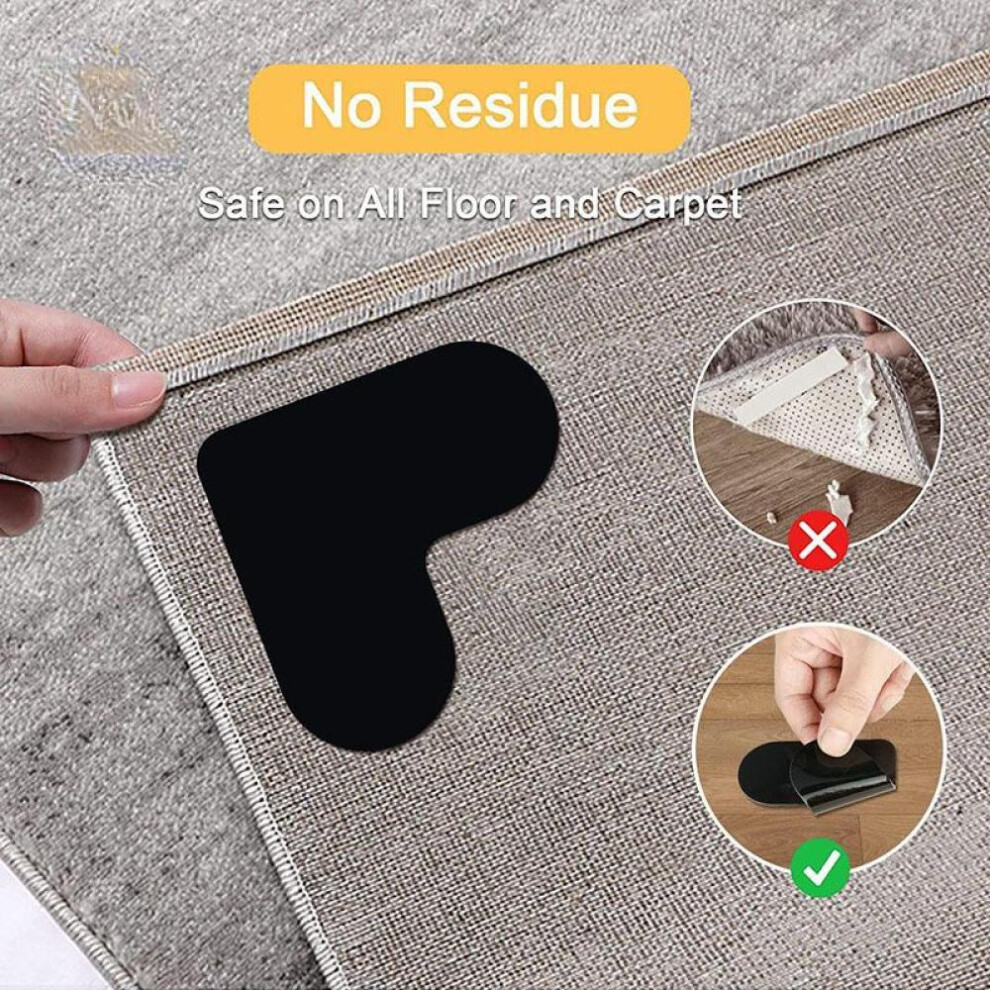 (8pcs) 8Pcs Non Slip Rug Grippers Anti Slip Rug Tape Keep Corners Flat Kitchen Rugs Mats Non Skid Fixed Carpet Rug Gripper