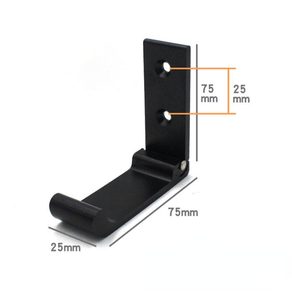 (Black) Folding Hooks Wall Door Clothes Coat Hat Bags Hangers Aluminum Alloy Kitchen Bathroom Rustproof Towel Hooks Foldable Single Hook