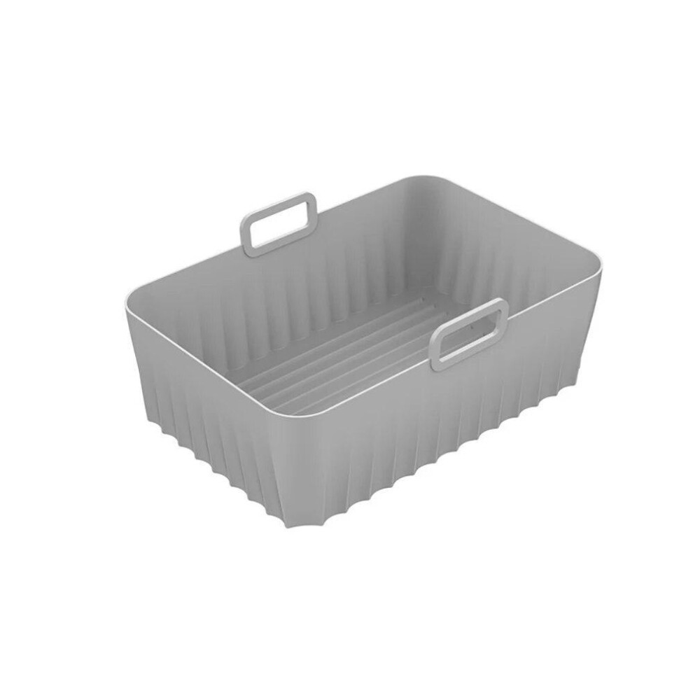 (Grey) Rectangle Air Fryer Liners Reusable Silicone Baking Tray Airfryer Liners For Oven Dual Basket Air Fryers Kitchen Accessories