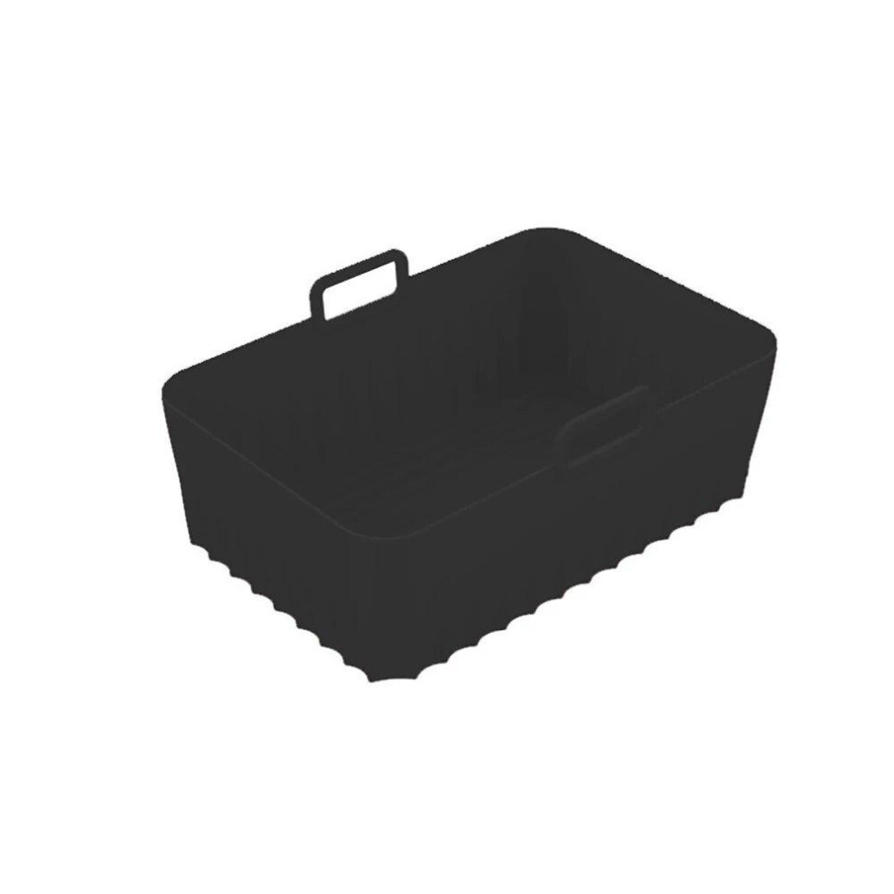 (Black) Rectangle Air Fryer Liners Reusable Silicone Baking Tray Airfryer Liners For Oven Dual Basket Air Fryers Kitchen Accessories