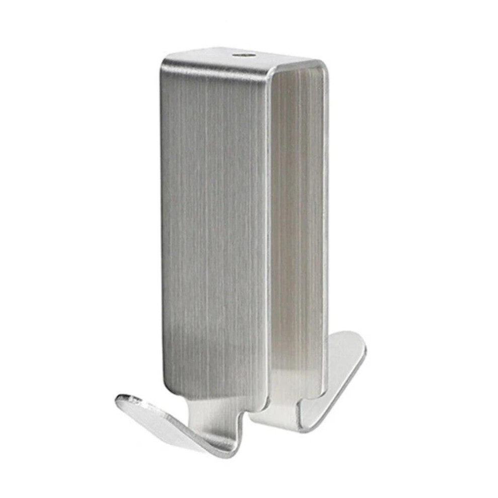 (Silver) Stainless Steel Double Side Hooks Bathroom Shower Door Hook Over Glass Door Shower Towel Rack For Glass Wall Or Glass Door