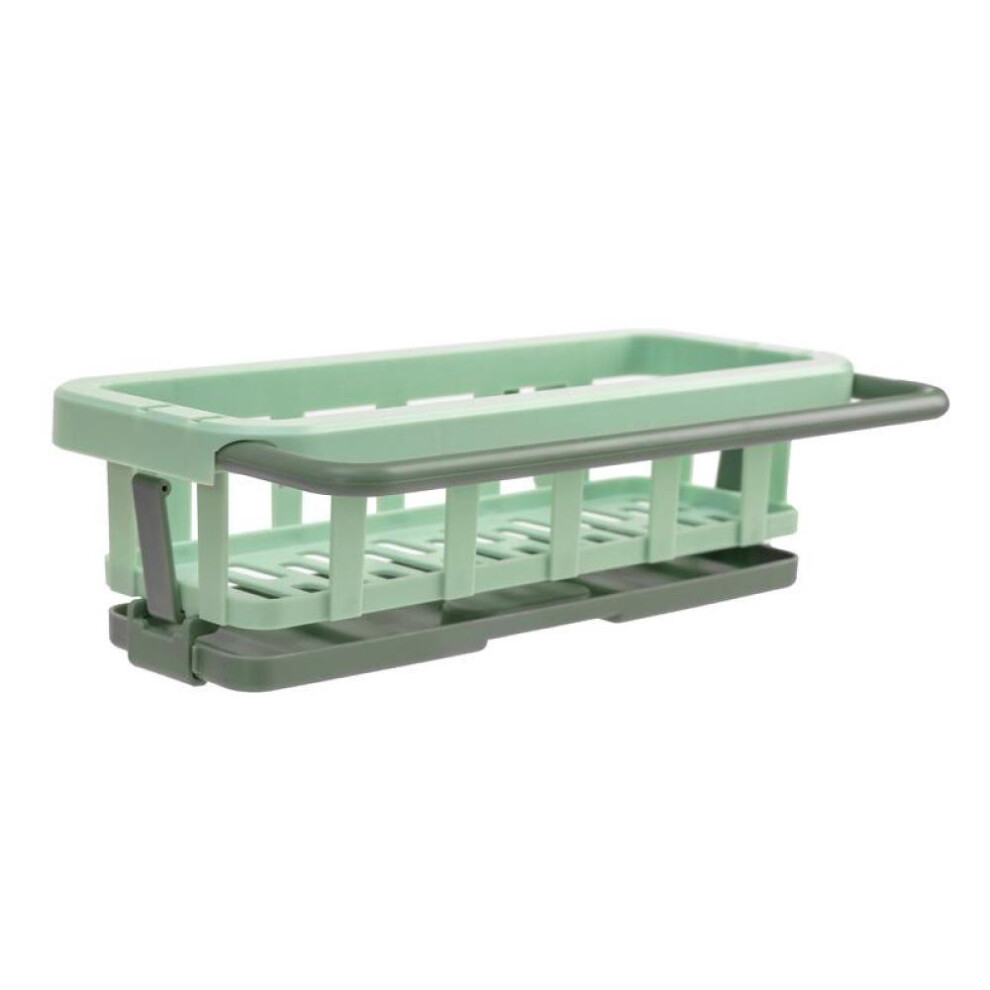 (Green) Punch-free Kitchen Dish Sponge Sink Racks